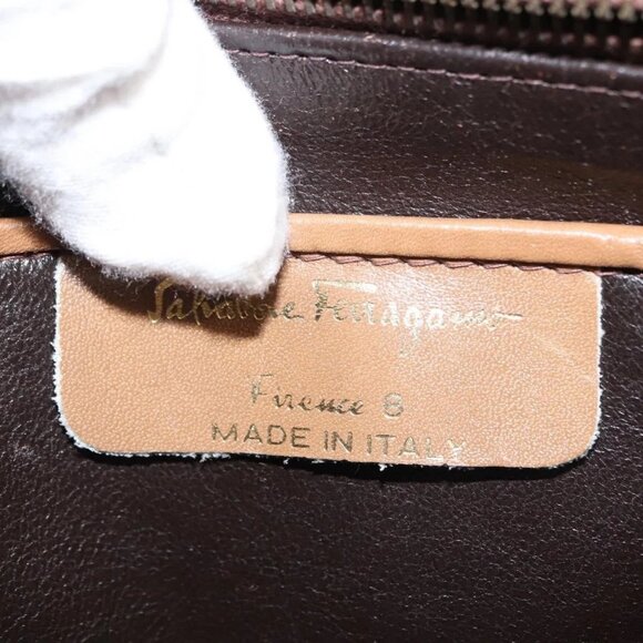 Salvatore Ferragamo Shoulder Bag Suede Beige Auth - Picture 13 of 16